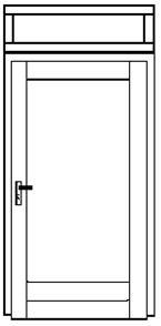 Jednokřídlové vchodové dveře + horní fix